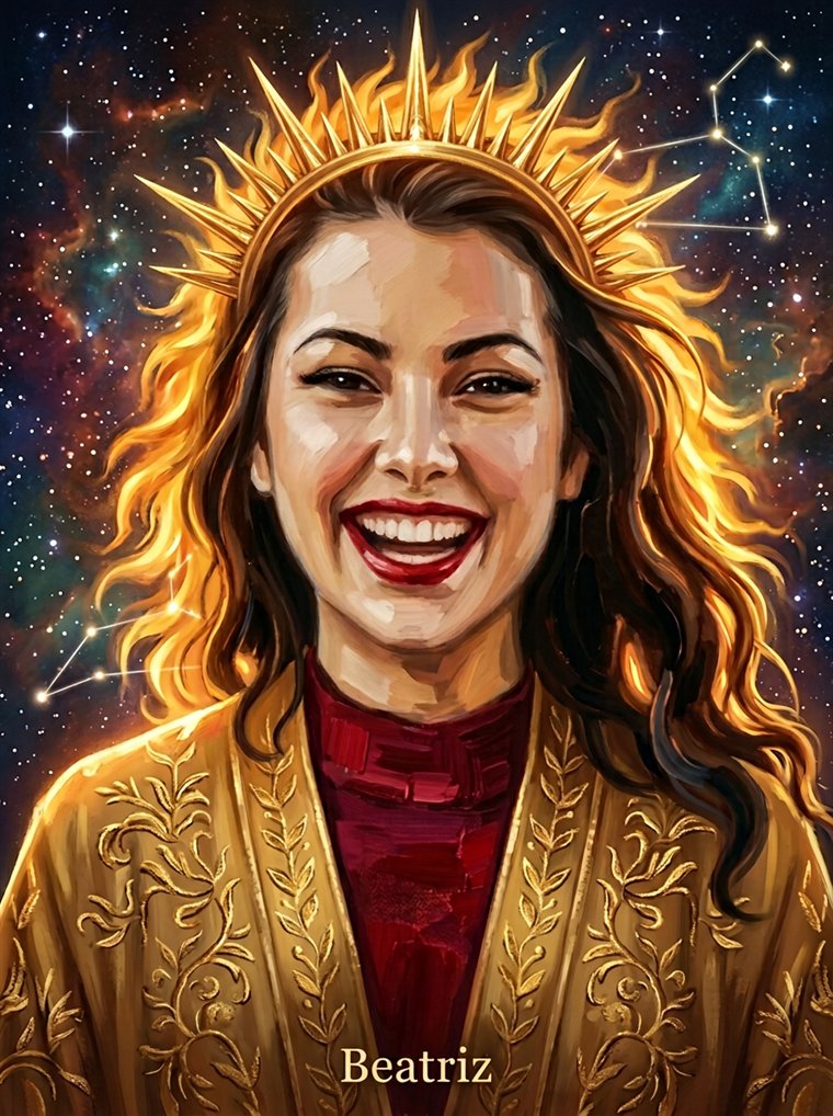 Retrato Astral de Leão emoldurado